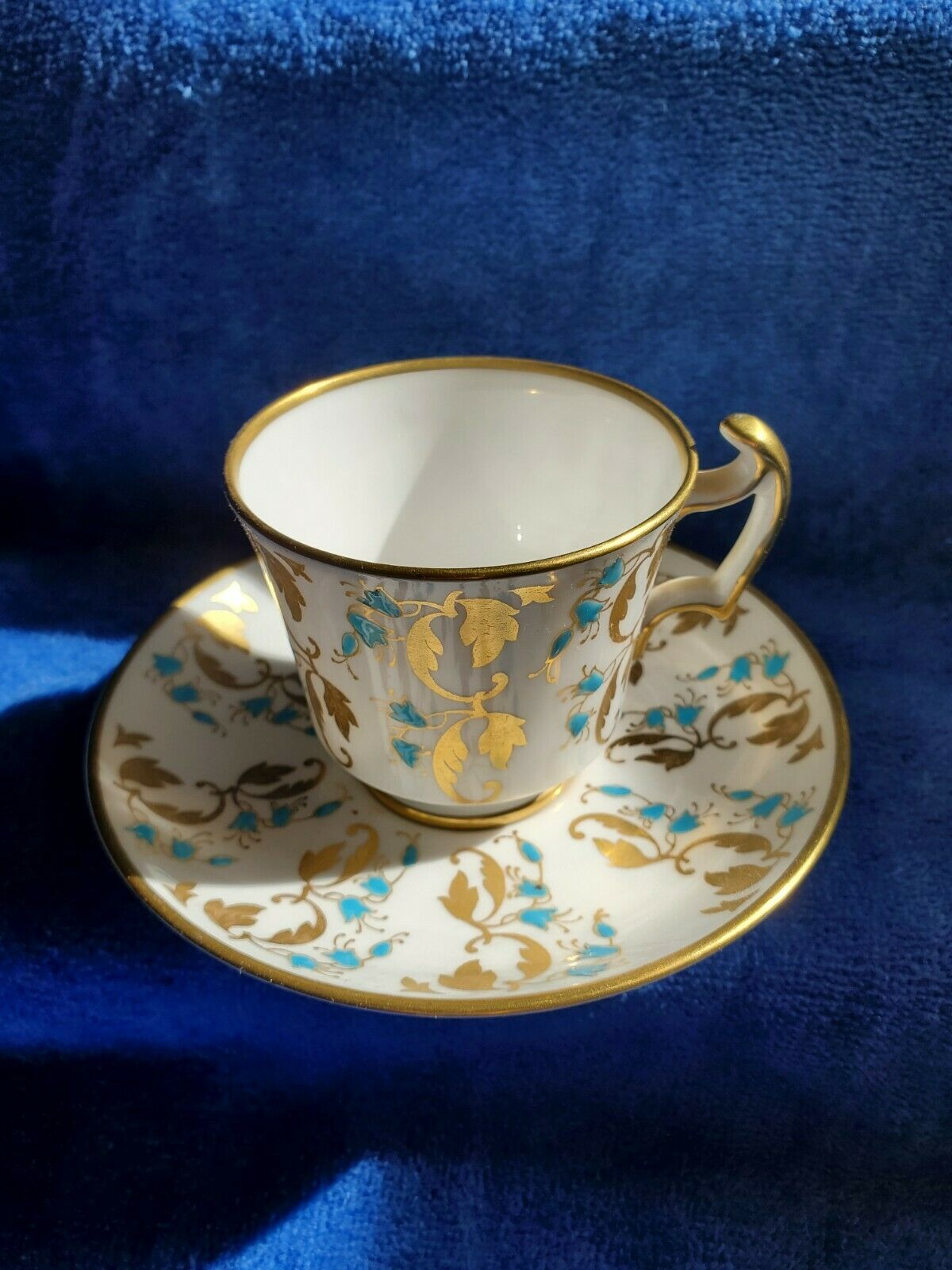Royal Chelsea England Turquoise & Gold Tea Cup