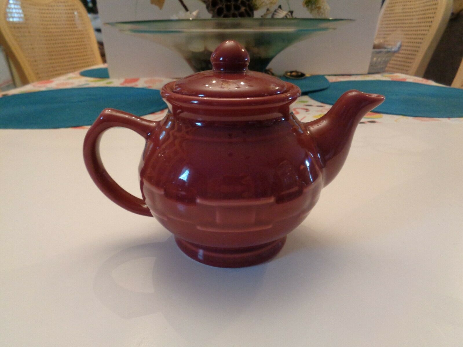 Nice Maroon Color Longaberger Teapot