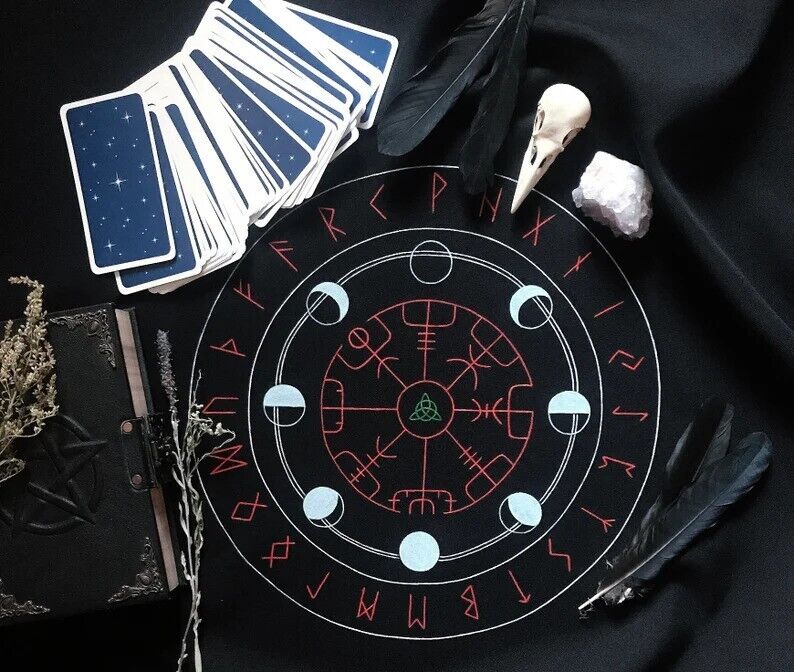 New Vegvisir Runic Tablecloth Altar Decor Witch Home Decor Altar Attributes Tool
