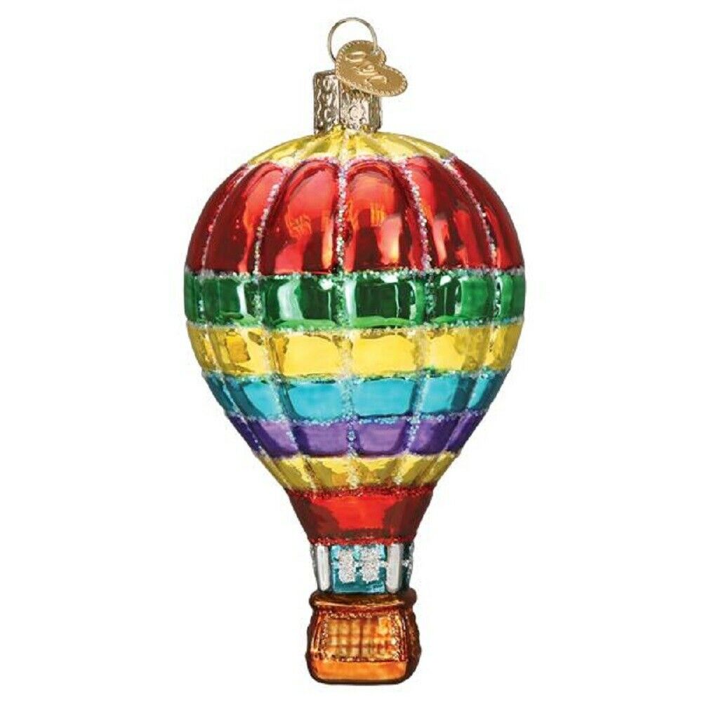 Old World Christmas Vibrant Hot Air Balloon Glass Ornament Free Box 36295