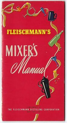 Vintage Bar Guide Cocktail Book Mixer's Manual Fleischmann's Distilling Corp