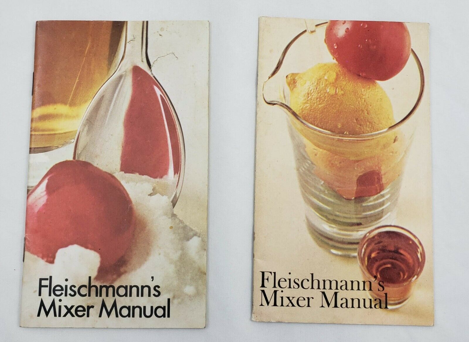 2 Fleischmann's Cocktail Mixer Manual Booklets Liquor Recipes 1970
