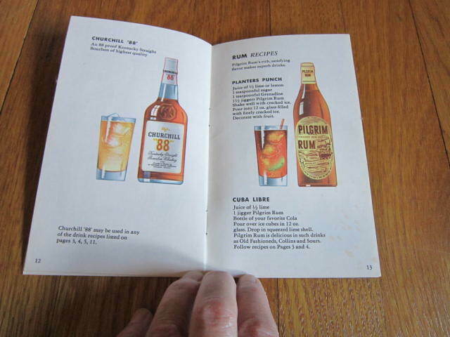 Vintage Fleischmann Drink Recipe Book Ad Home Bar Bartending Collectible