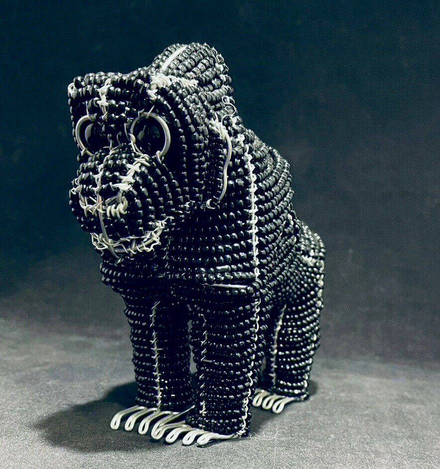 Grassroots Creations Black Gorilla Ape Beadworx Wire Bead Art Sculpture Figurine
