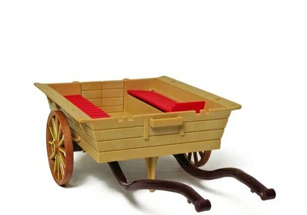 Village Cart Wagon & Harness Sylvanian Families 1990s Red & Tan Calico Critters