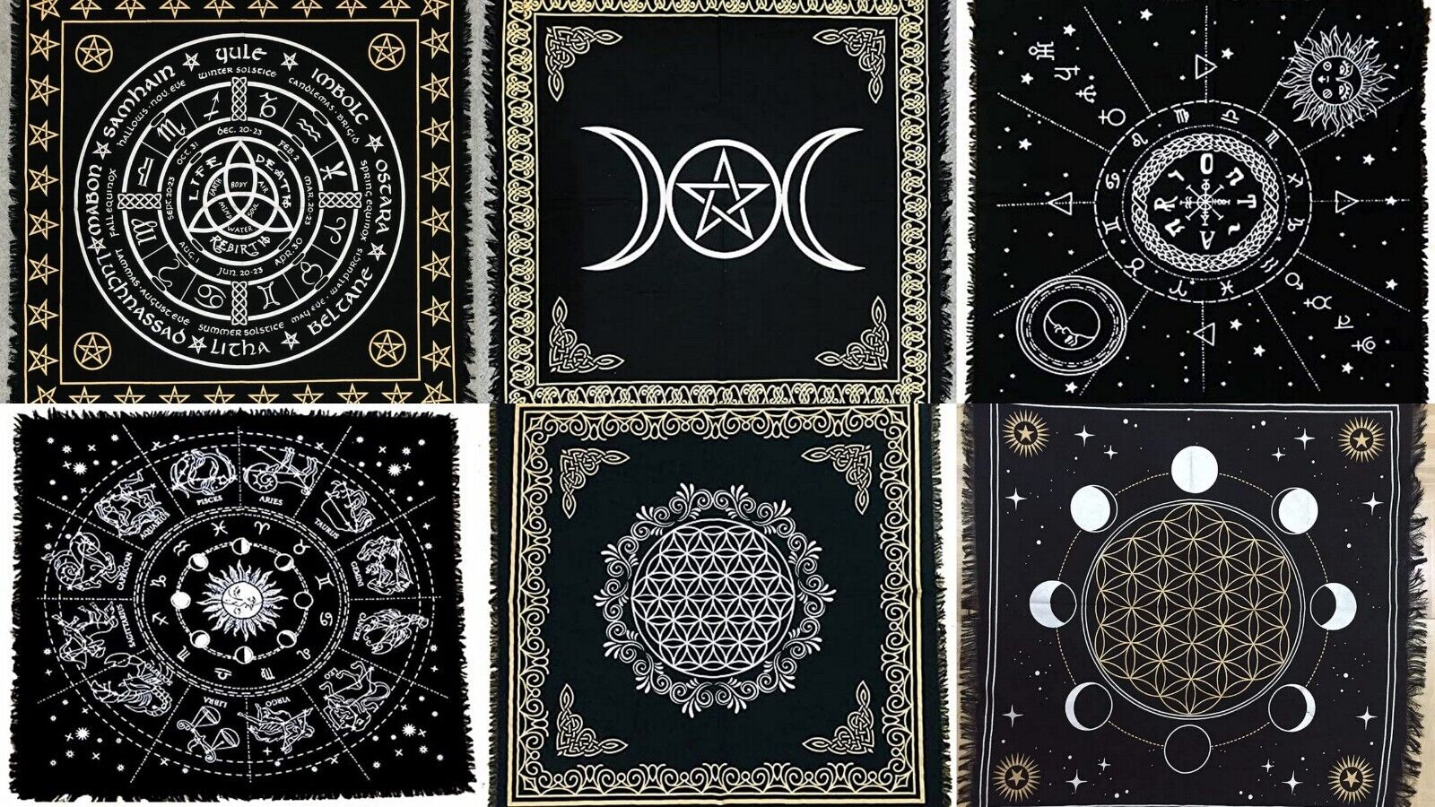 Lot Of 30 Tarot Tablecloth Divination Tarot Card Pad Altar Runes Table Cloth Art