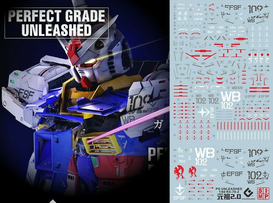 Gundam Uc Water Slide Decal Simp High Definition Pg Unleashed Rx-78-2 1/60
