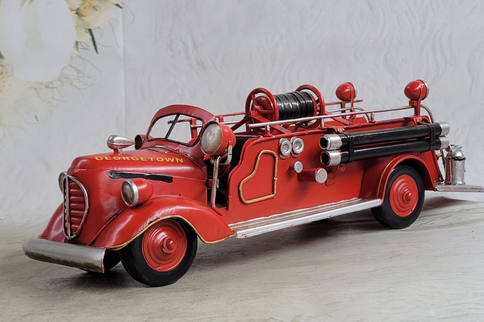 Antique Metal "georgetown" Fire Truck - Beautifully Detailed Engine Gift