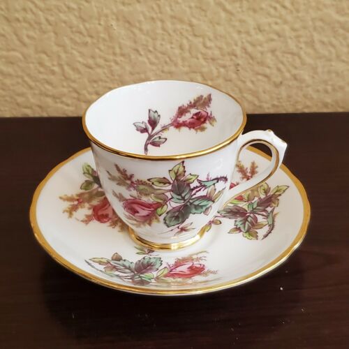 Beautiful Vintage New Chelsea Teacup  Pink Flowers Branches Staffs England