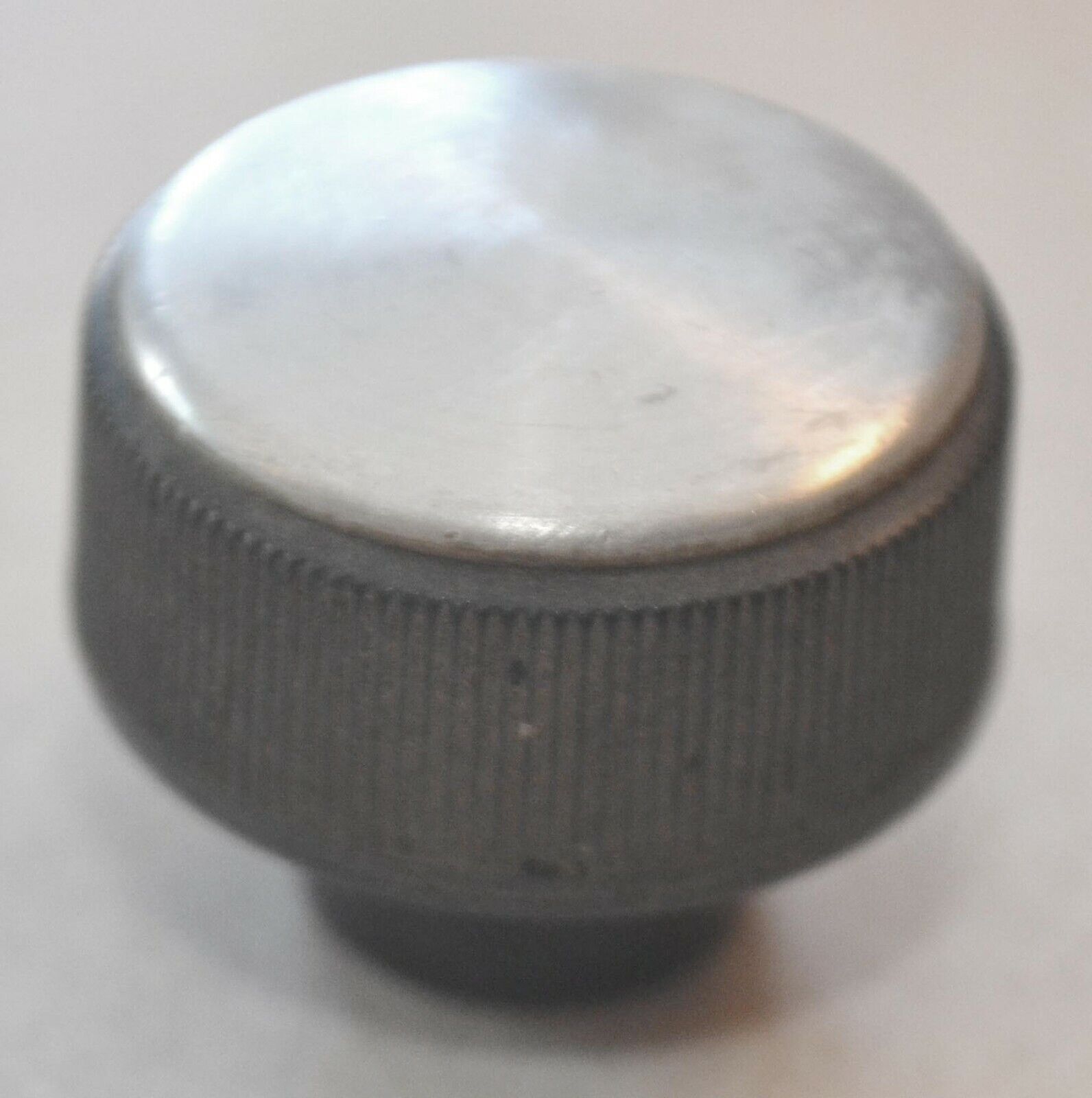 Vintage Round Radio Control Knob, Black Plastic & Silver Insert, Ford & Mercury