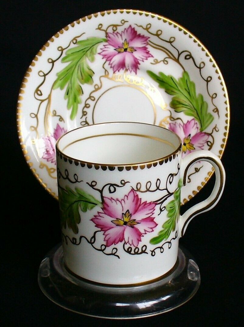 Antique~royal Chelsea~england~1950's~demitasse~cup & Saucer~gold~hand Painted~ec