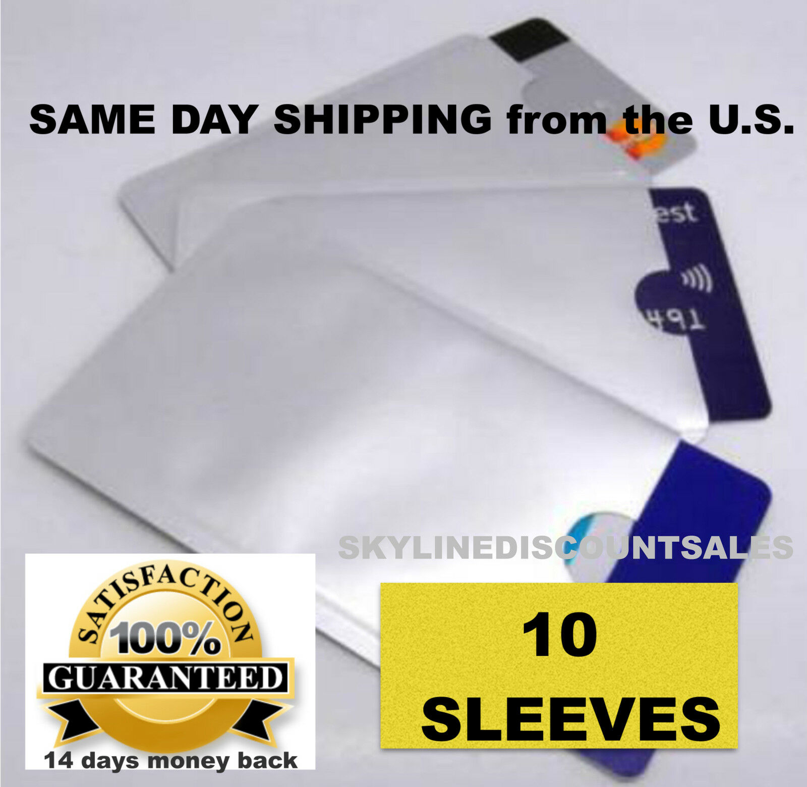 10pcs Credit Card Protector Secure Sleeves Rfid Blocking Id Holder Foil Shield