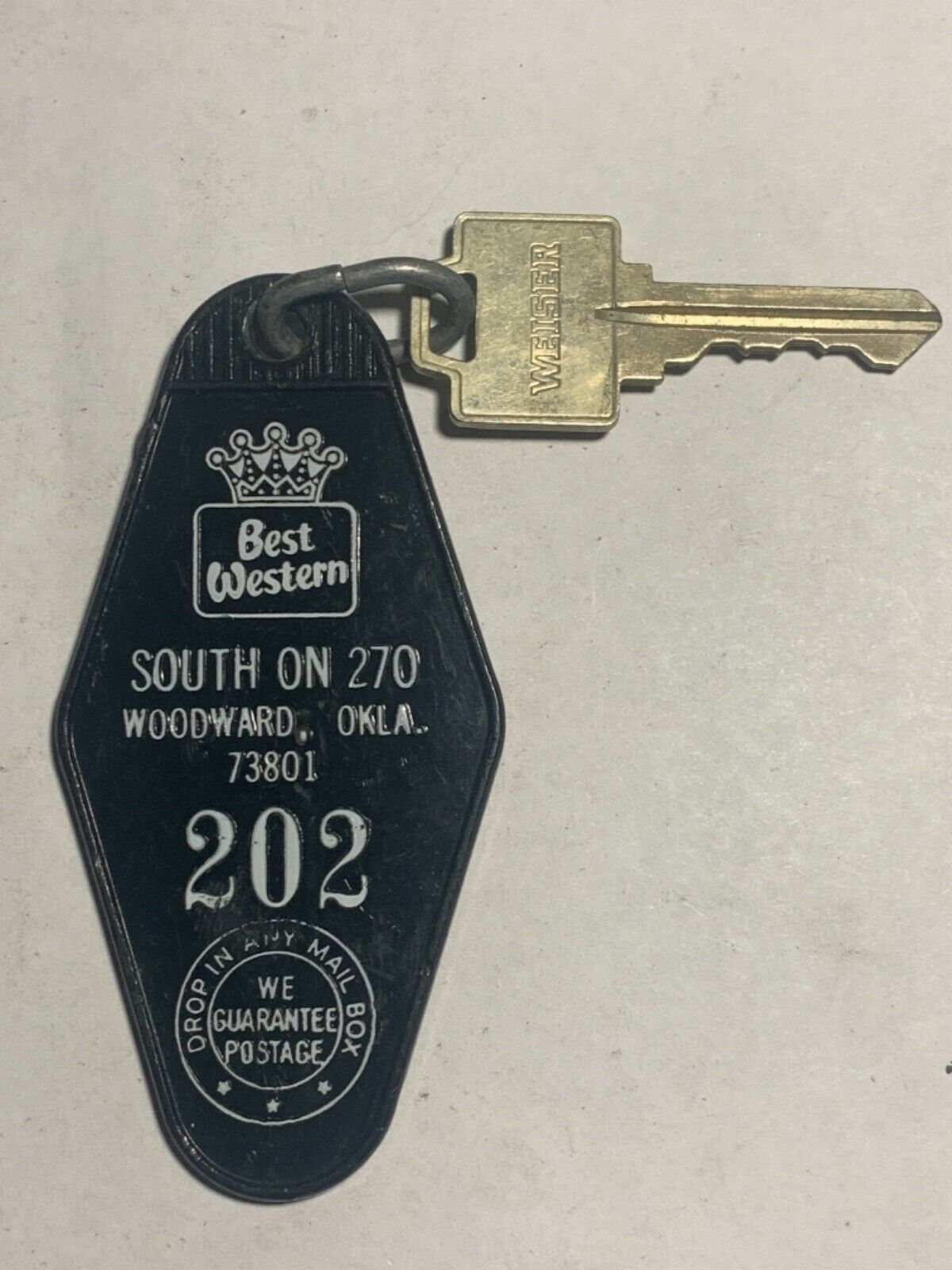 Best Western Hotel Motel Room Key Fob With Key Woodward Oklahoma #202