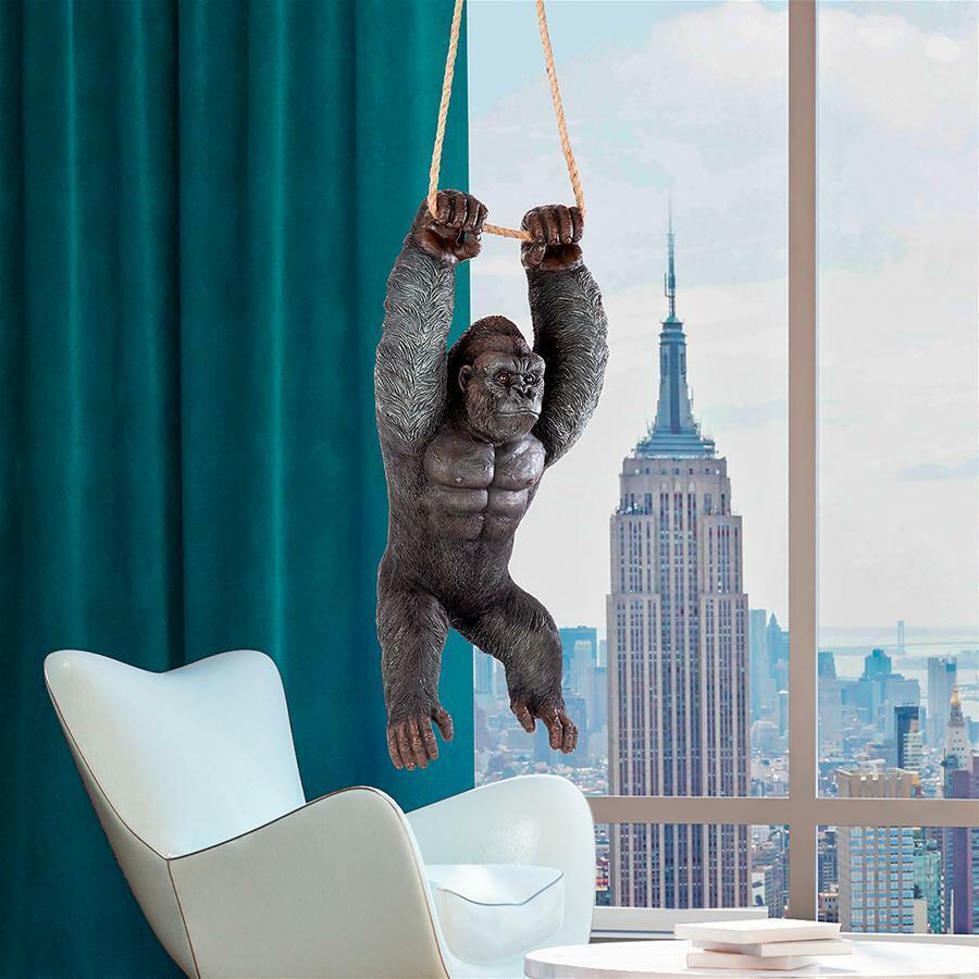Qm2958300 - Swinging Great Ape Jungle Monster Hanging Gorilla Sculpture