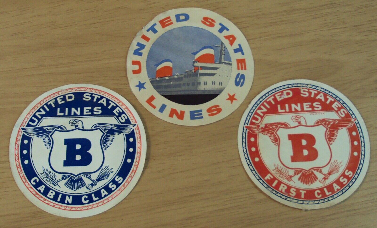 Vintage Steamship Travel 'luggage Decal/sticker' Lot "united States Lines"~