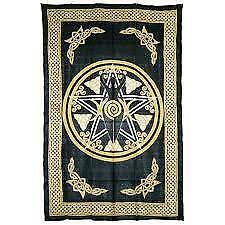 New Pentacle / Goddess Of Earthtapestry 72" X 108" Beige 100 % Cotton Hand Made