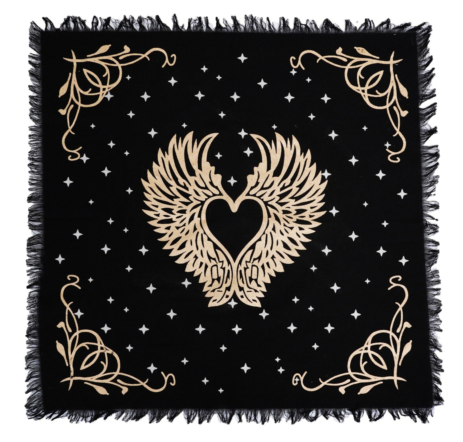 18 X 18 Inches Gold Silver Angel Wings Altar Duck Cloth Tarot Table Napkin/cover