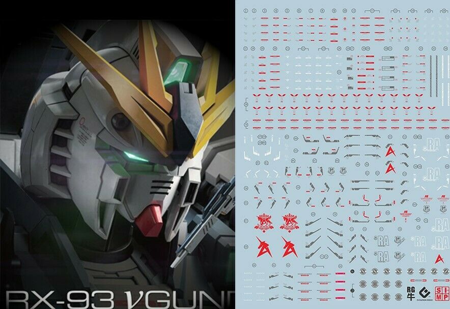 Gundam Modeling Water Slide Decal Simp Sticker C28 Rg Nu Gundam