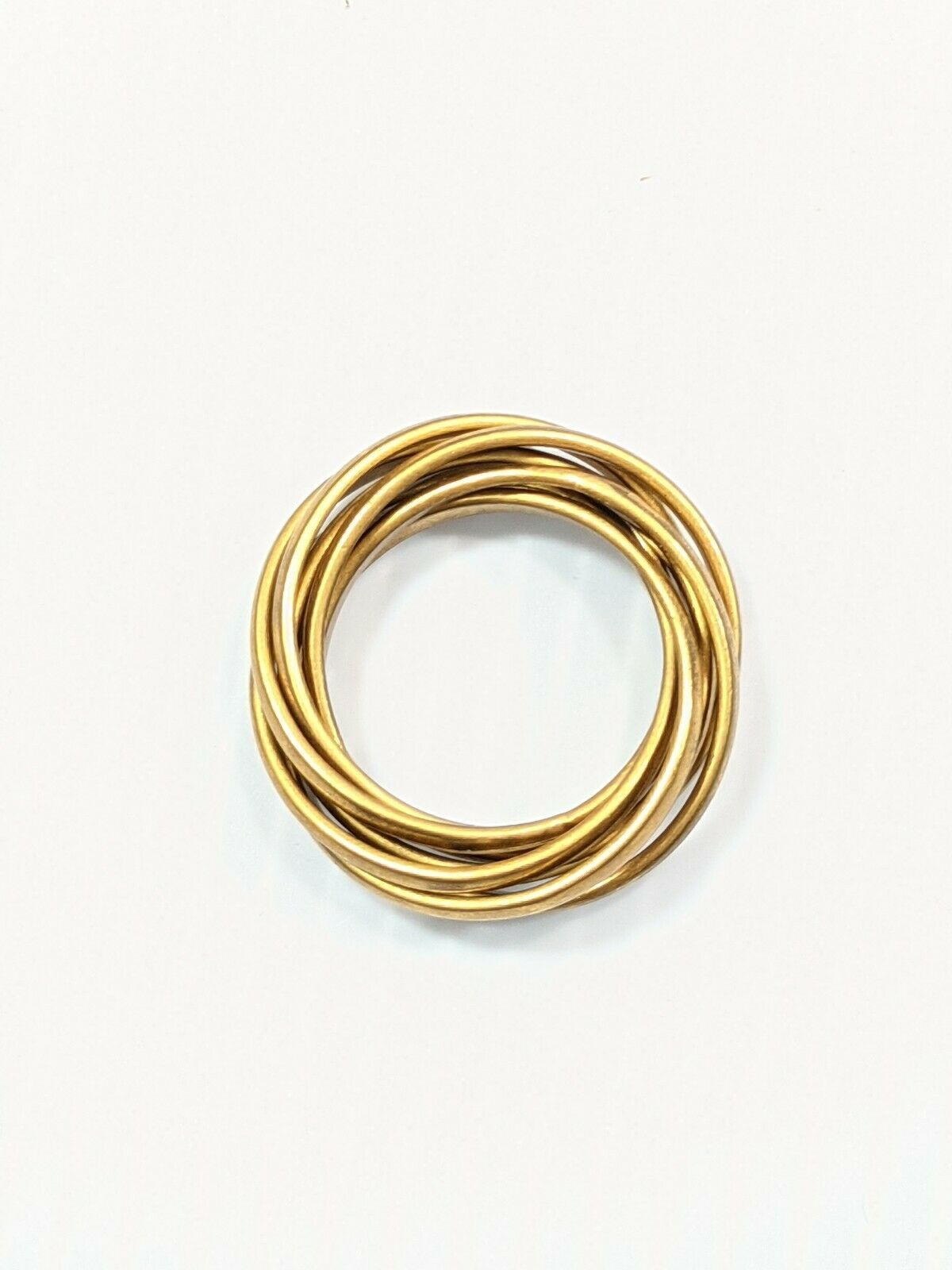 Vintage Gold Tone Interlocking Band Ring Size 6 Modern Minimalist