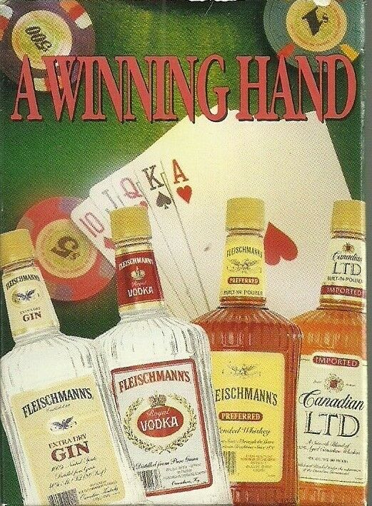 Vintage Fleischmann's A Winning Hand Poker Size Playing Cards Nip