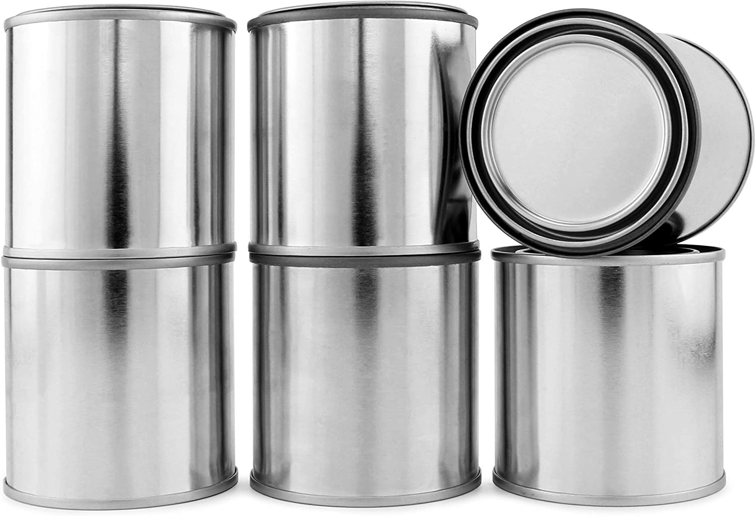 Cornucopia Metal Paint Cans With Lids (1/2 Pint Size, 6-pack)